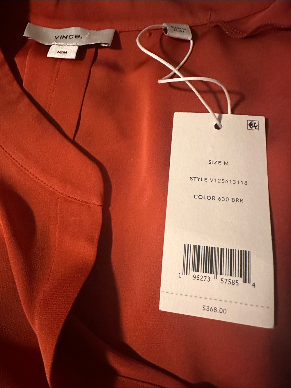 Vince Coral Mandarin-Collar Cap-Sleeve Blouse - Picture 6 of 7